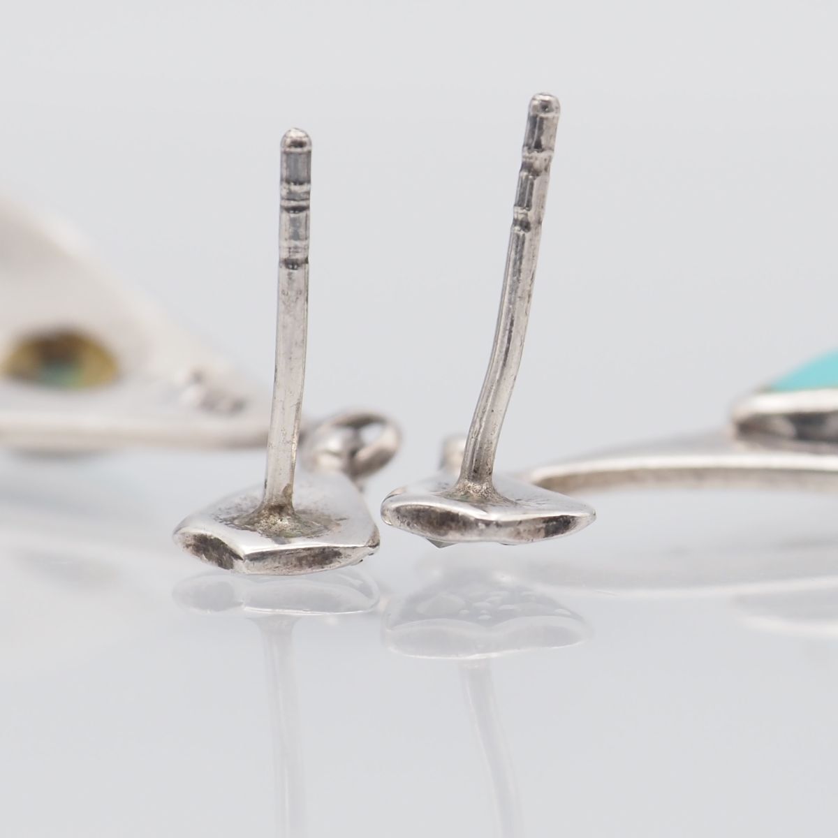 G836 ターコイズ トルコ石 925刻印 ピアス マーカサイト マルカジット デザイン シルバー ヴィンテージ 12月誕生石_画像5