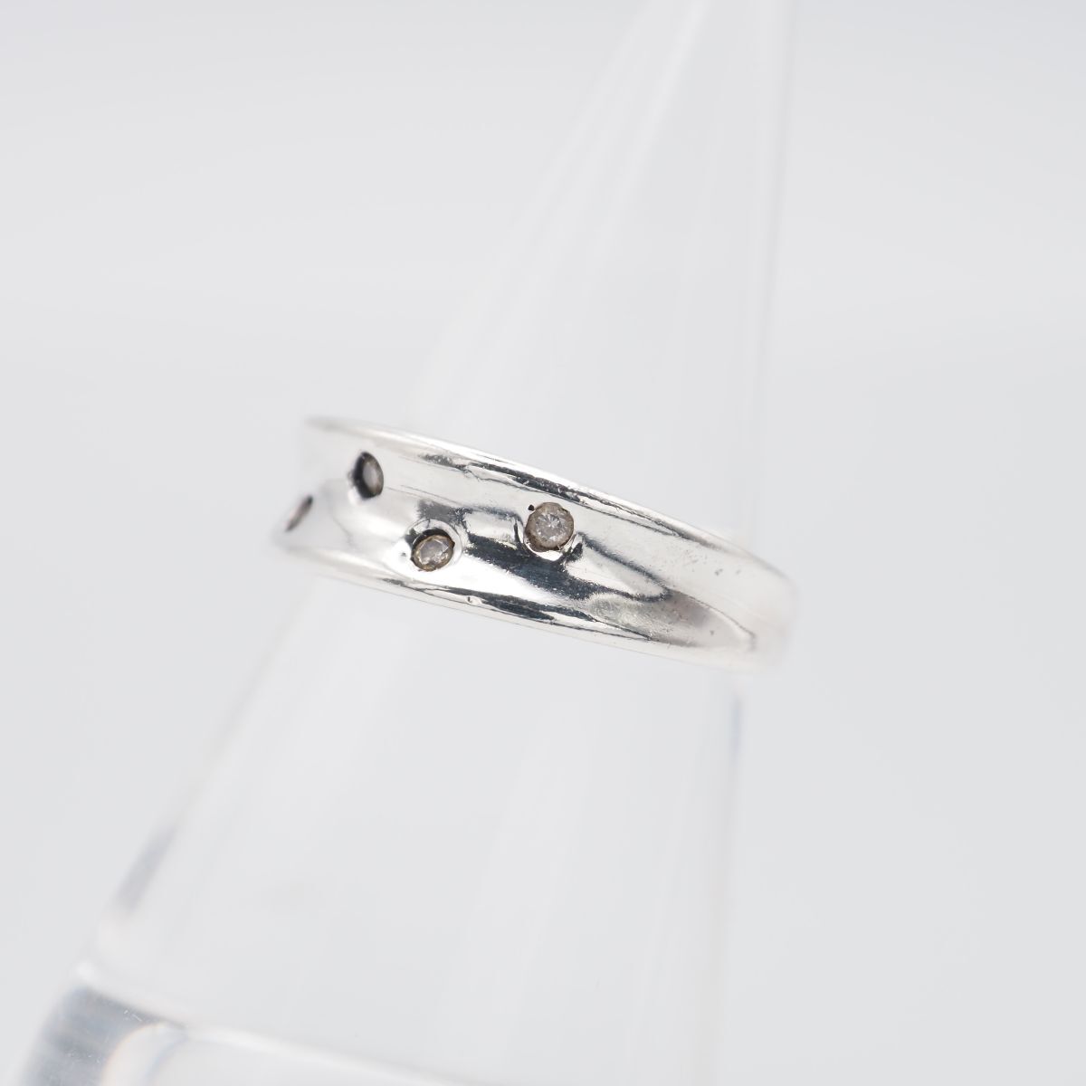 G726 ダイヤモンド風 SILVER刻印 リング デザイン シルバー 指輪 9号_画像4