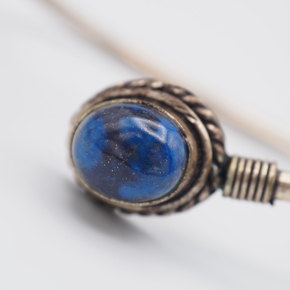 G880 ラピスラズリ バングル ゴールド デザイン シルバー 腕輪 ヴィンテージ 12月誕生石_画像6