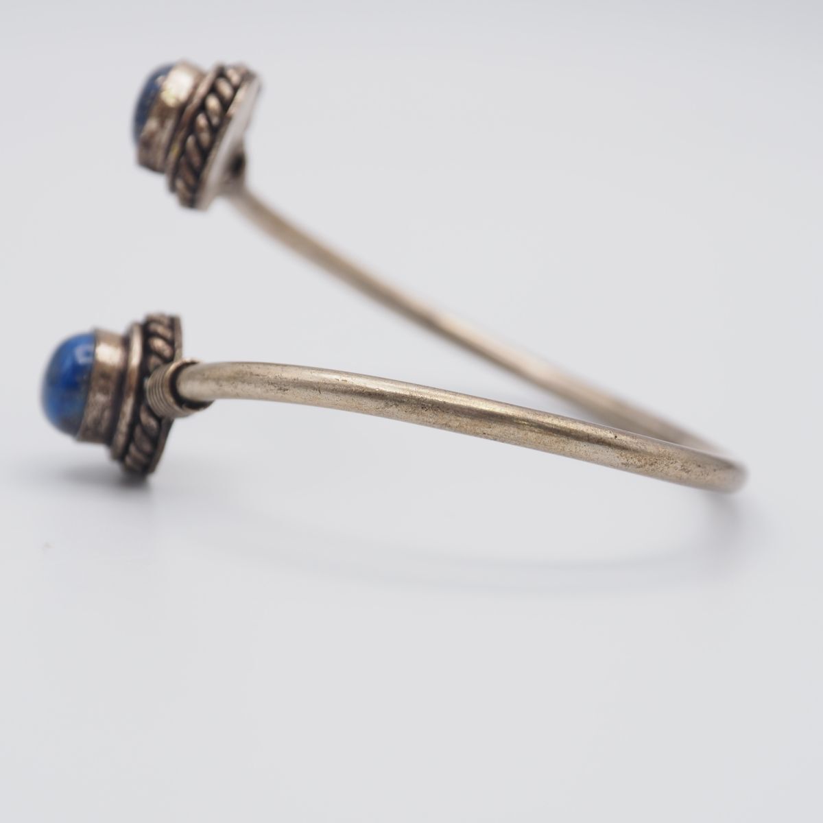 G880 ラピスラズリ バングル ゴールド デザイン シルバー 腕輪 ヴィンテージ 12月誕生石_画像7