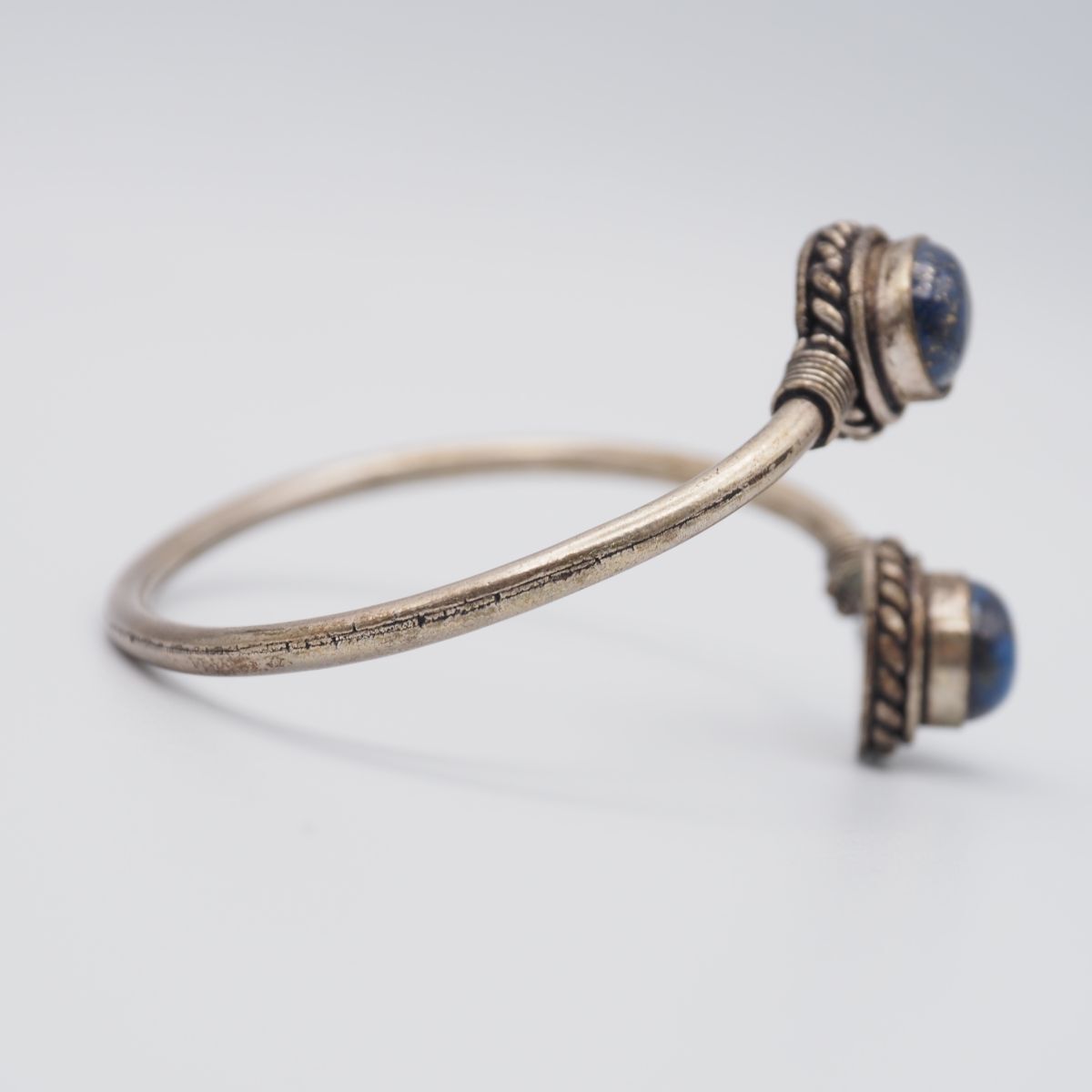 G880 ラピスラズリ バングル ゴールド デザイン シルバー 腕輪 ヴィンテージ 12月誕生石_画像8
