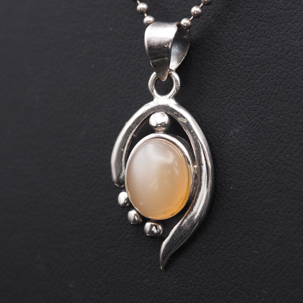 G946 キャッツアイストーン ペンダント トップ デザイン シルバー チャーム ヘッド 2月誕生石_画像3