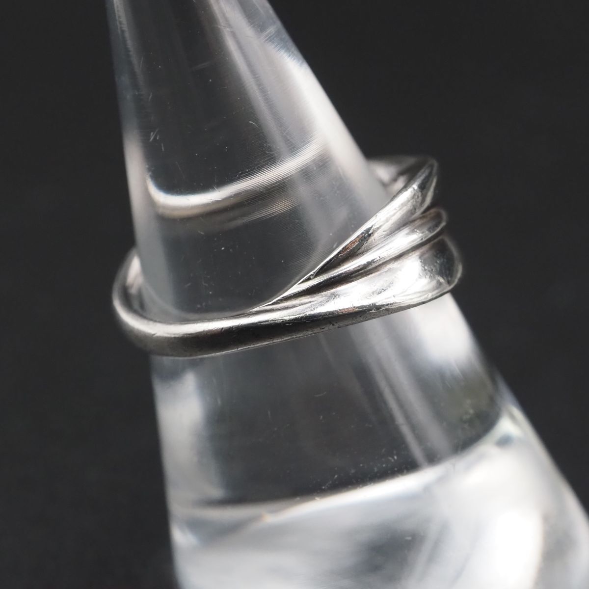 H194 4℃ ヨンドシー SILVER刻印 リング デザイン シルバー 指輪 11号_画像4