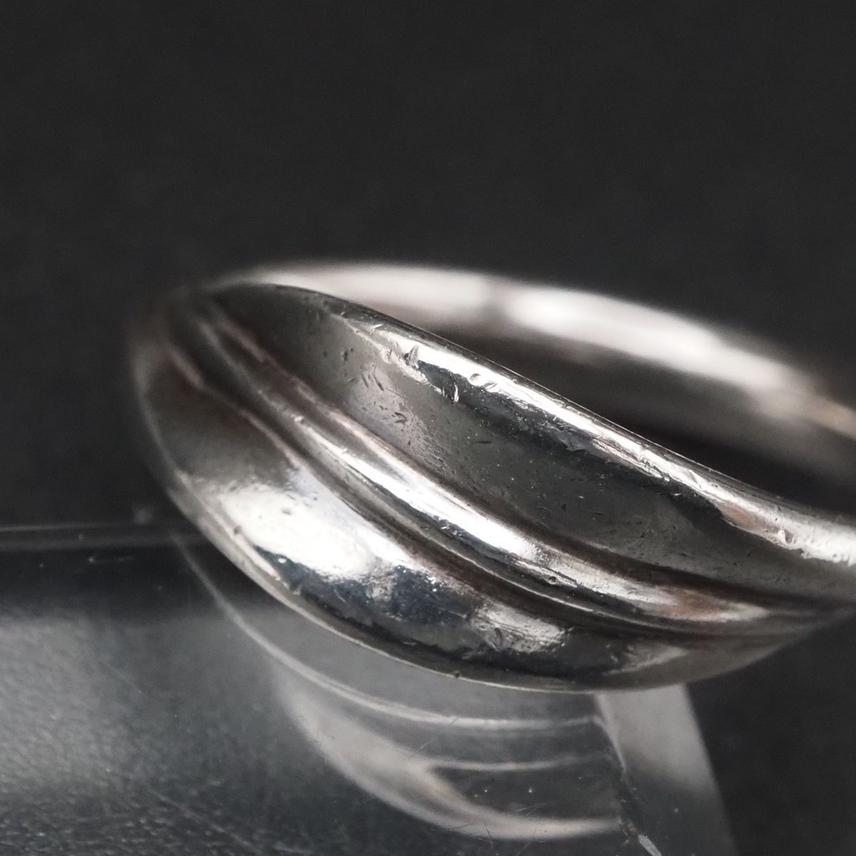 H194 4℃ ヨンドシー SILVER刻印 リング デザイン シルバー 指輪 11号_画像8