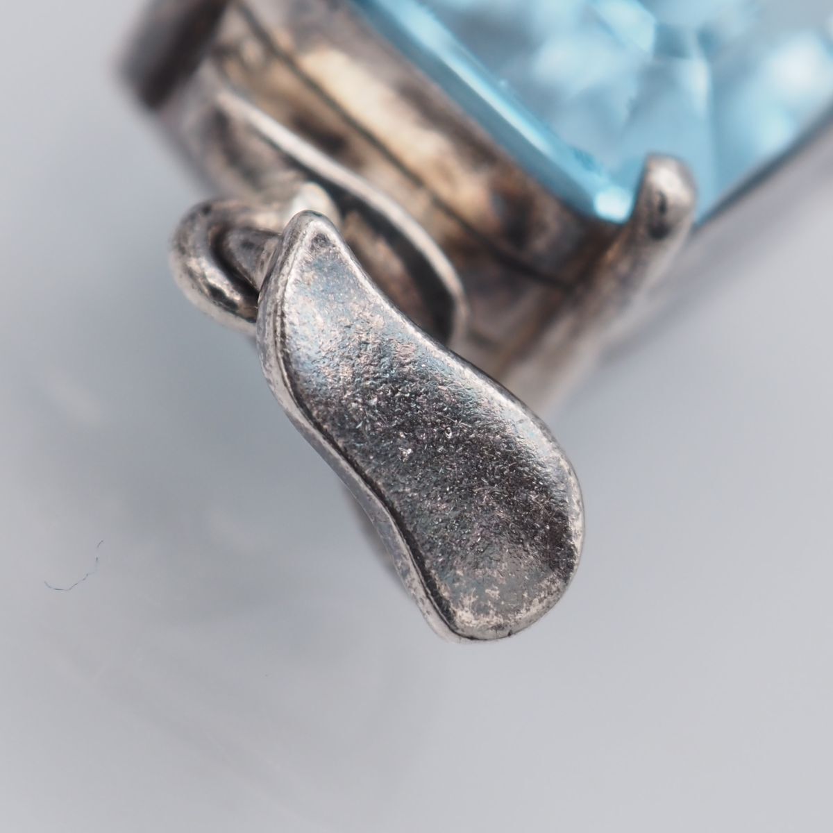 H508 ブルートパーズ ペンダント トップ デザイン シルバー チャーム ヘッド 11月誕生石_画像7