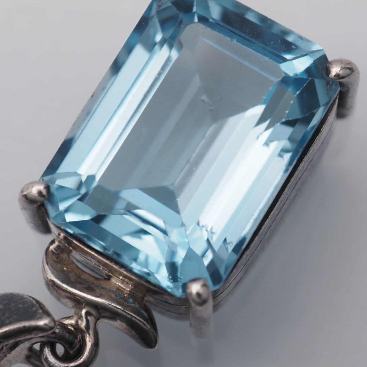 H508 ブルートパーズ ペンダント トップ デザイン シルバー チャーム ヘッド 11月誕生石_画像9