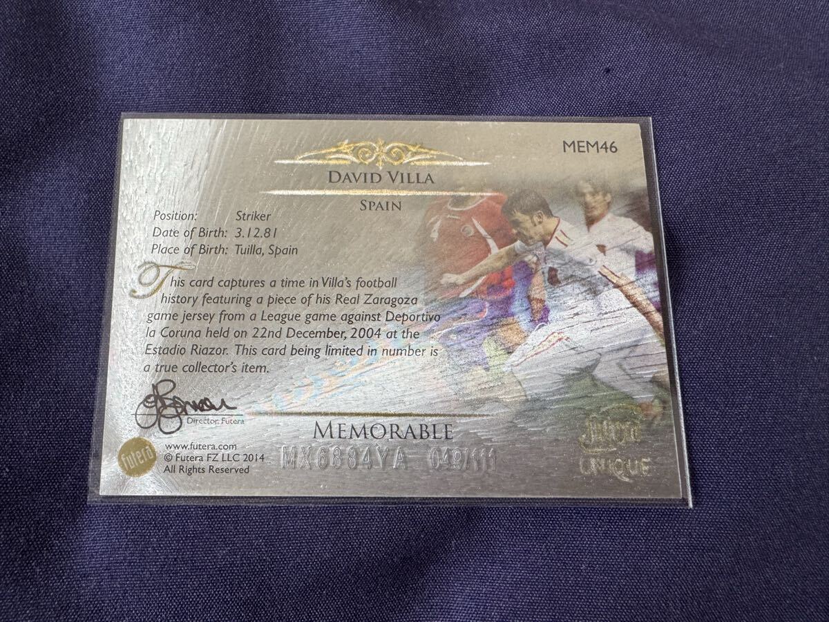 ビジャ　futera ジャージカード_画像2