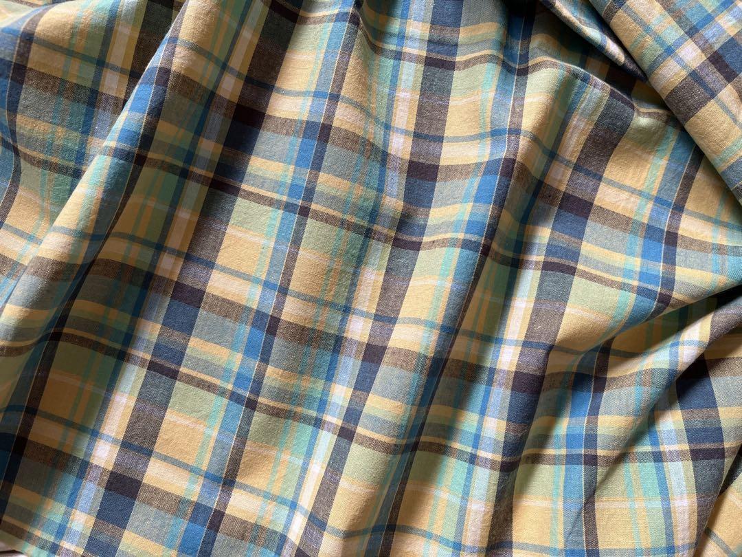 ■0.5m■延長可能■コットンチェック◇イエローXブルー系_画像3