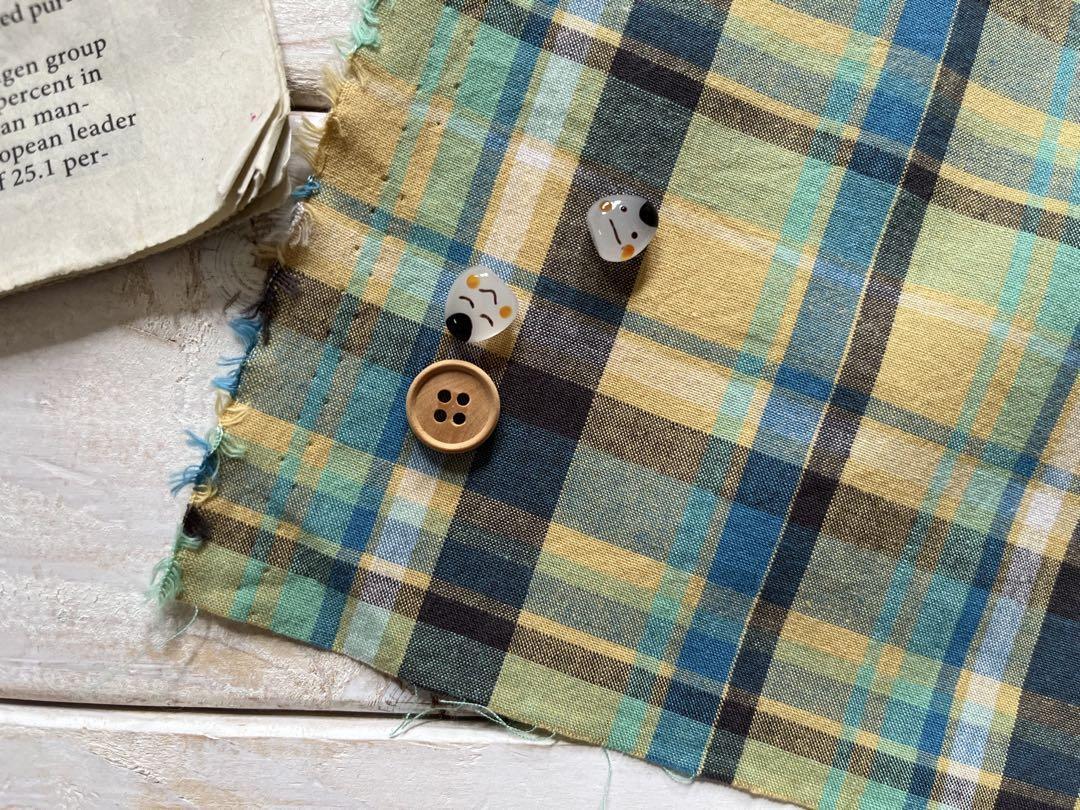 ■0.5m■延長可能■コットンチェック◇イエローXブルー系_画像5