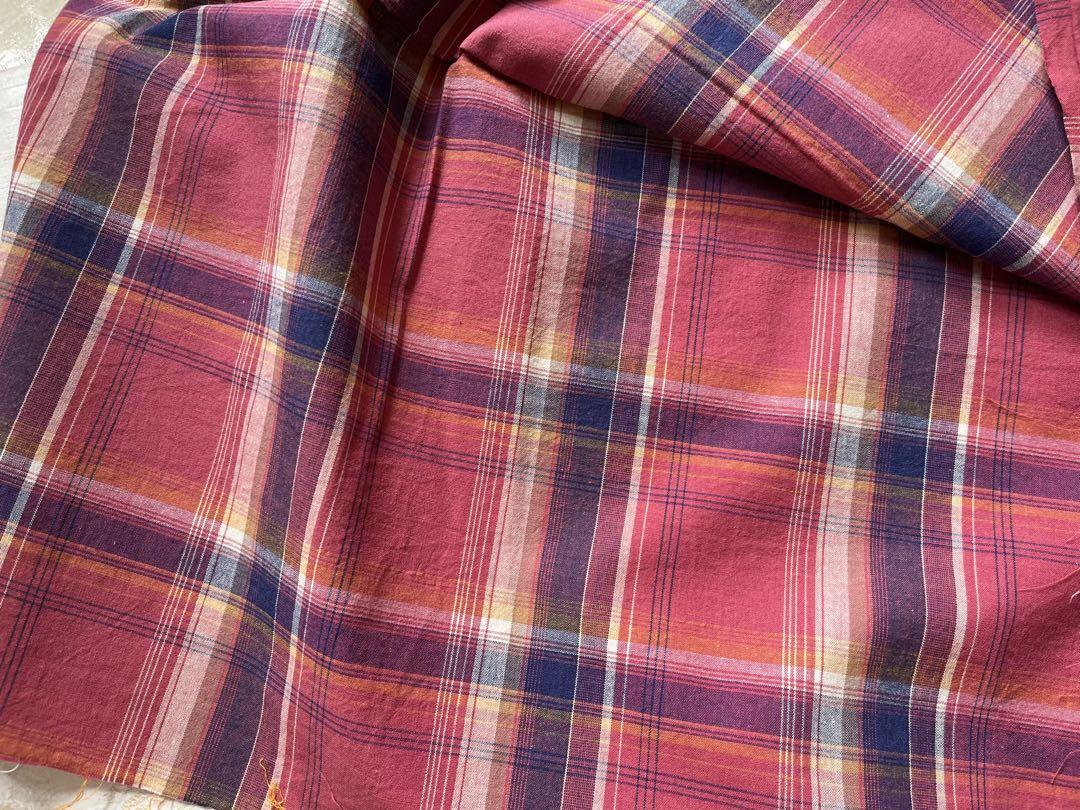 ■0.5m■延長可能■コットンチェック◇ターキーレッドXネイビー_画像3