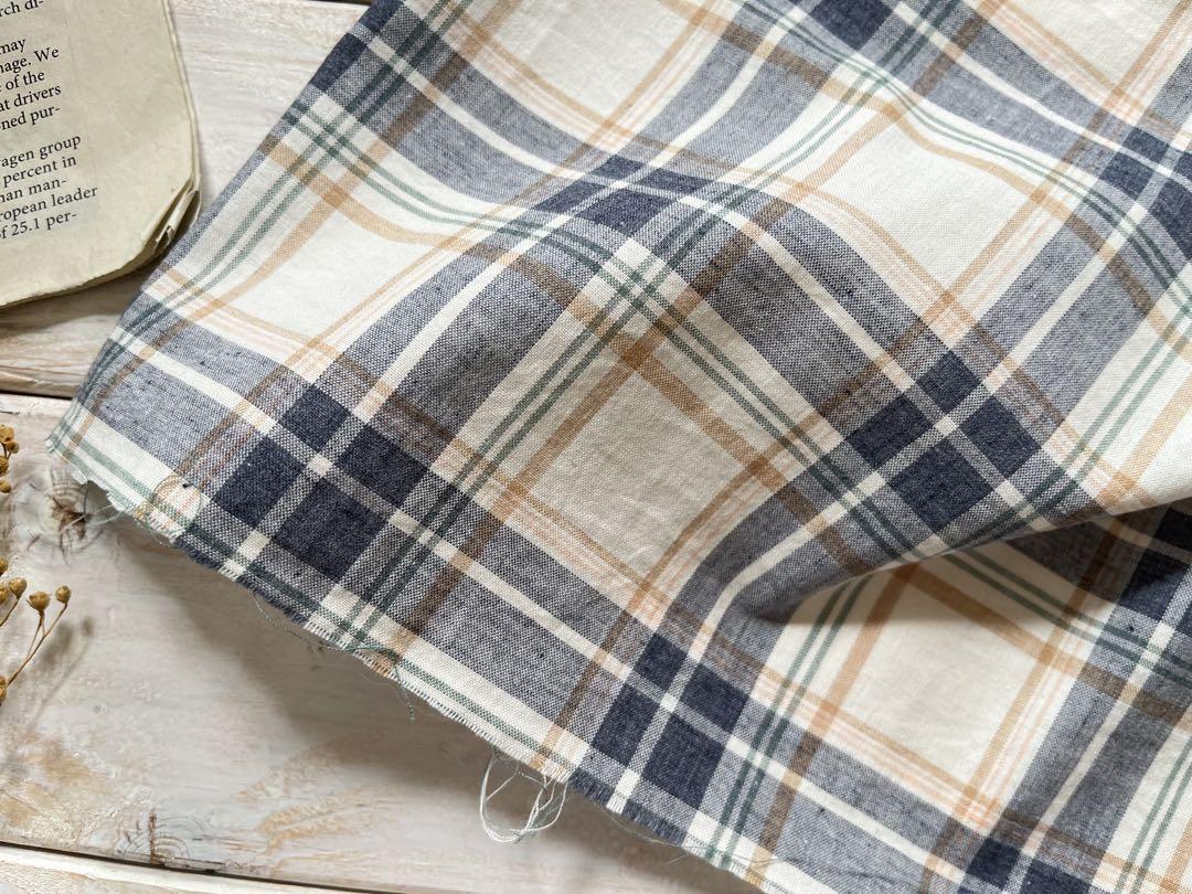 ■0.5ｍ■延長可能■オーガニック100％■オーガニックチェック◇ホワイトX紺_画像2