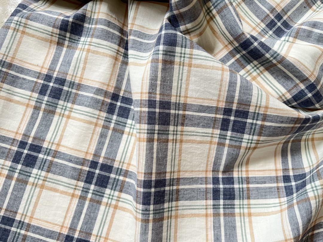 ■0.5ｍ■延長可能■オーガニック100％■オーガニックチェック◇ホワイトX紺_画像3