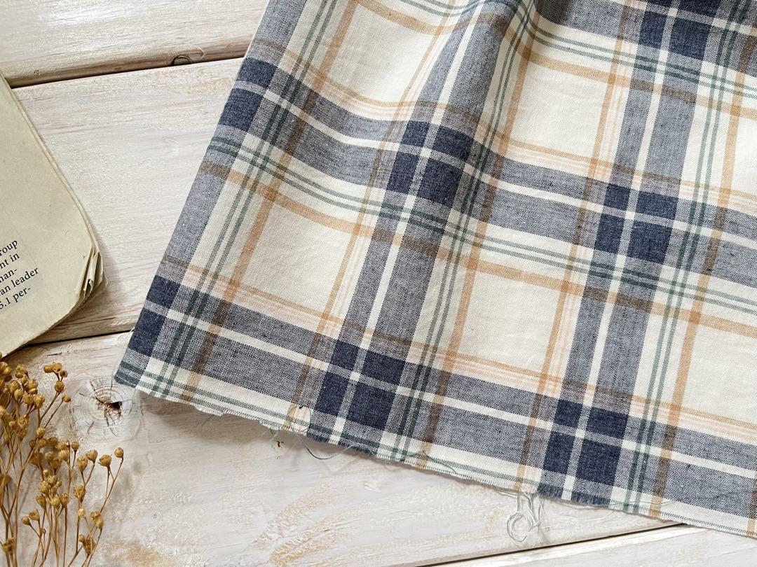 ■0.5ｍ■延長可能■オーガニック100％■オーガニックチェック◇ホワイトX紺_画像6