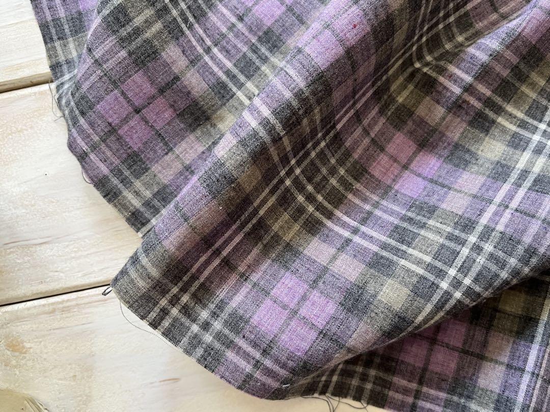 ■0.5ｍ■延長可能■オーガニック100％■オーガニックチェック　パープル_画像2