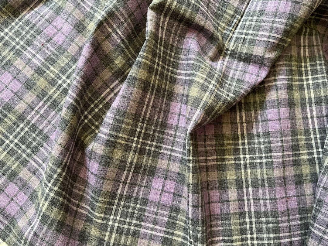 ■0.5ｍ■延長可能■オーガニック100％■オーガニックチェック　パープル_画像3