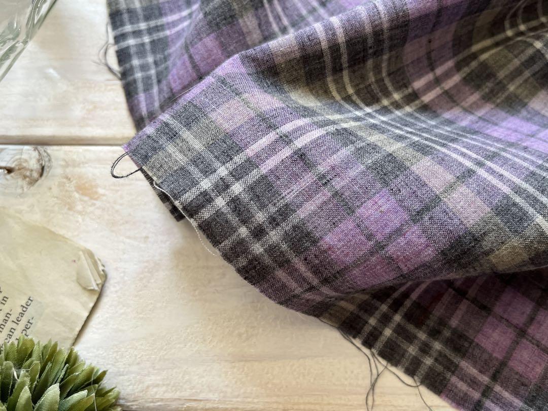 ■0.5ｍ■延長可能■オーガニック100％■オーガニックチェック　パープル_画像4