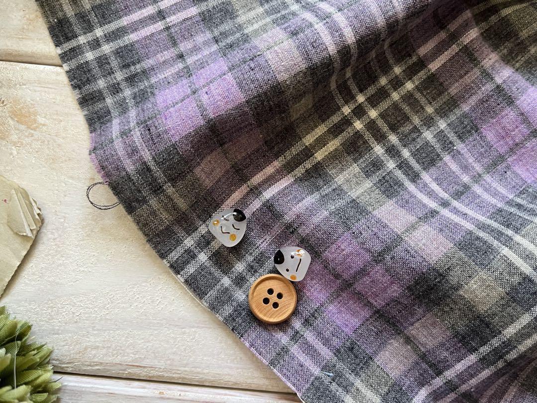 ■0.5ｍ■延長可能■オーガニック100％■オーガニックチェック　パープル_画像7