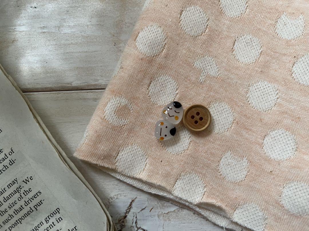 ■0.5m■延長可能■綿100％■ニット■ランダム接結JQ　きのこ三日月ネコ水玉_画像6