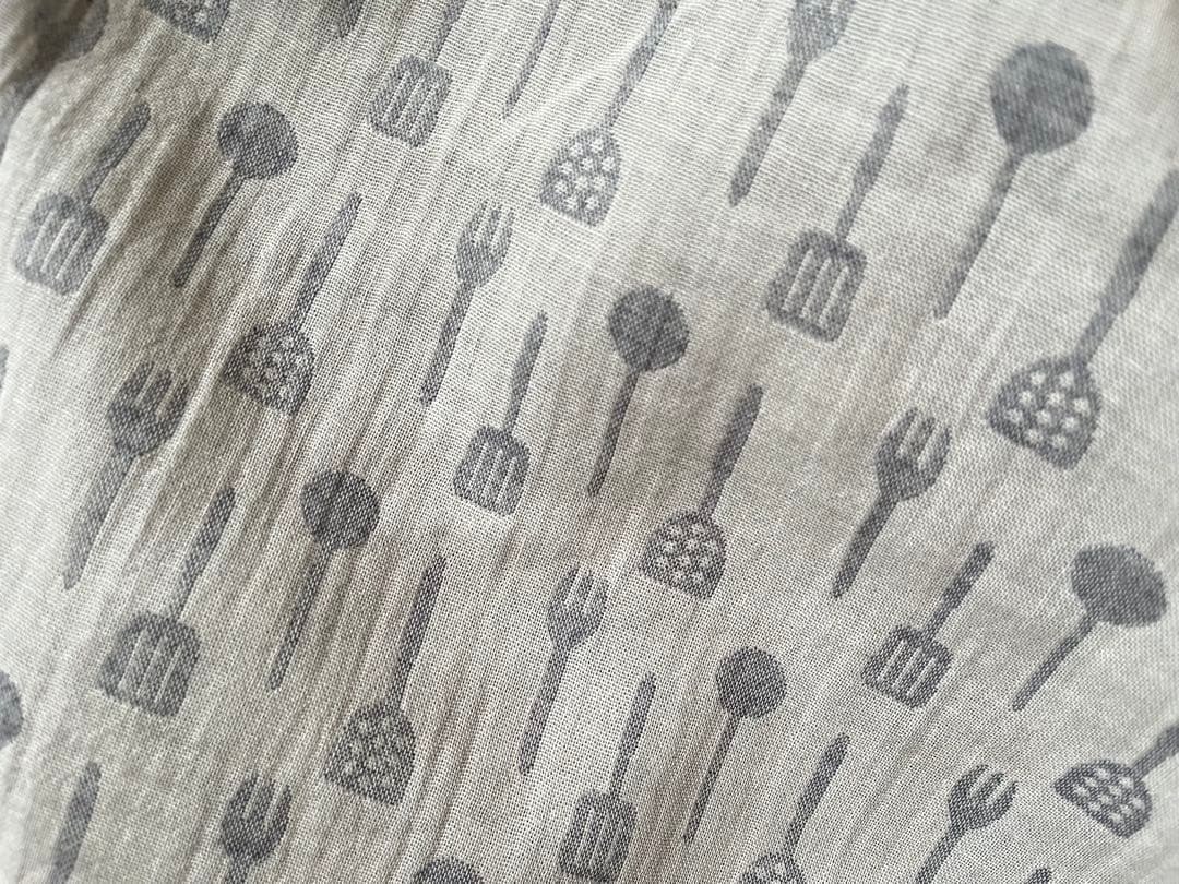 ■0.5ｍ■延長可能オーガニック100％ダブルガーゼキッチン◇ネイビーグレー_画像5