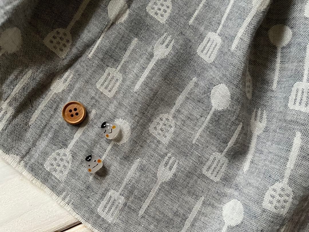 ■0.5ｍ■延長可能オーガニック100％ダブルガーゼキッチン◇ネイビーグレー_画像6