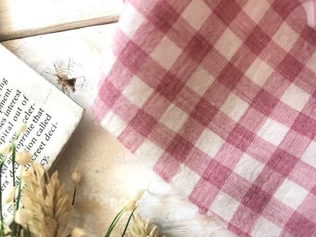 ■0.5m■延長可能■オーガニック100%■オーガニックガーゼギンガム 　木苺_画像6