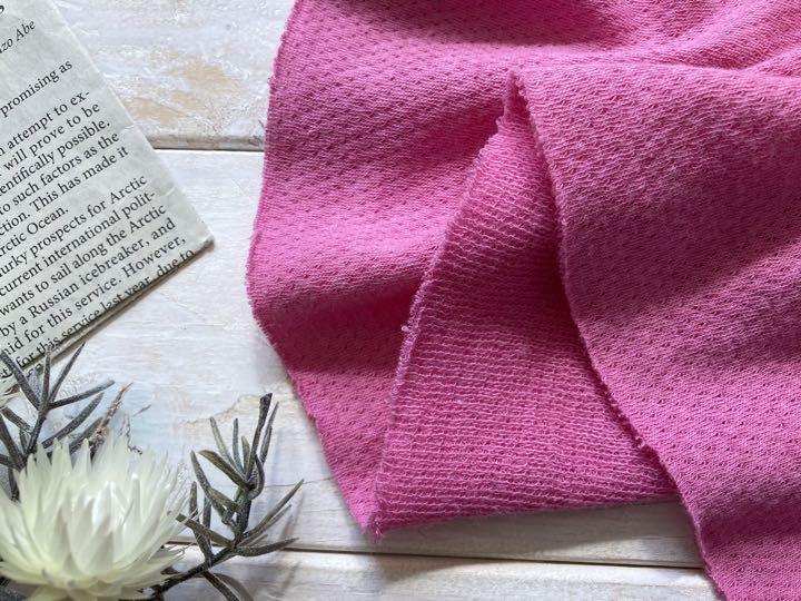 ◇値下げ◇新■ニット生地■ハニカムWフェイスニット■ピンク◇0.5ｍ■延長可能_画像3