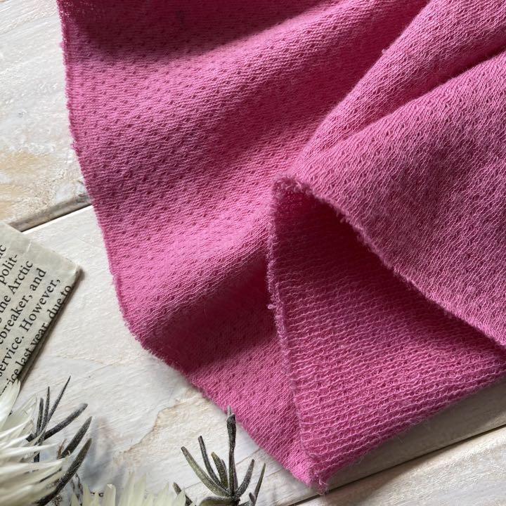 ◇値下げ◇新■ニット生地■ハニカムWフェイスニット■ピンク◇0.5ｍ■延長可能_画像1