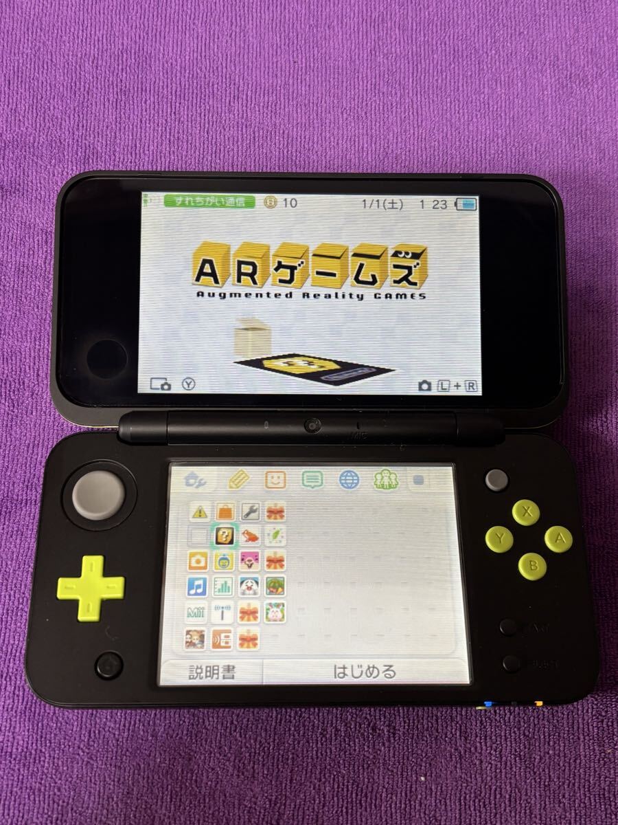 Newニンテンドー2DS LL 本体 JAN-001 ブラック×ライム ニンテンドー3DS Nintendo 任天堂 ゲーム 美品 _画像5