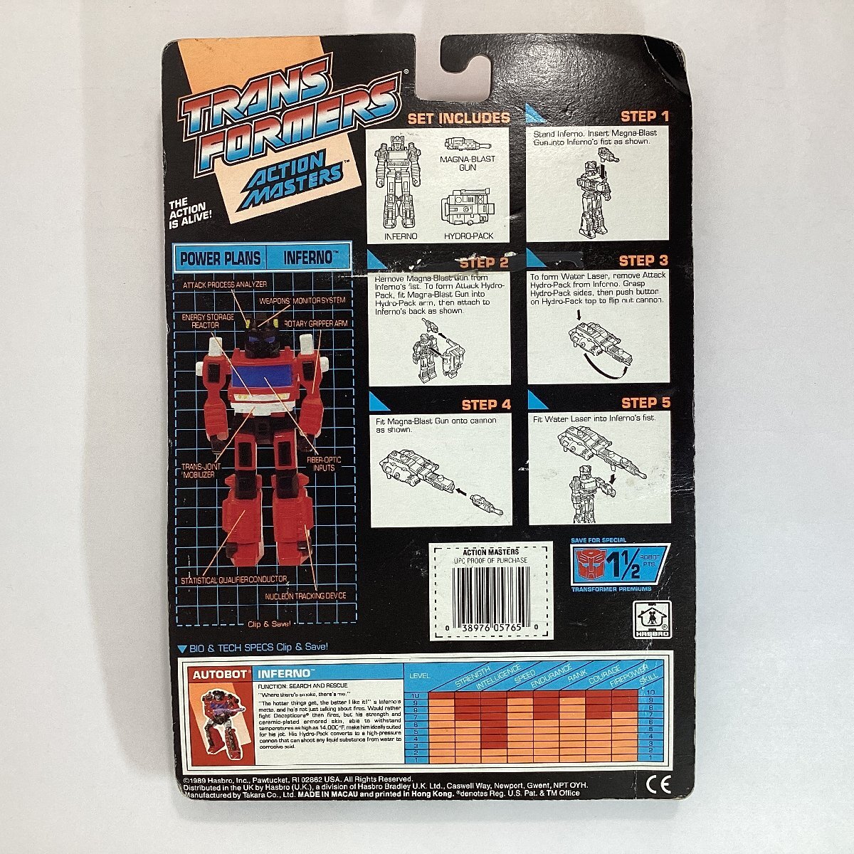 иностранная версия - zbro Transformer action тормозные колодки Inferno & гидро упаковка Hasbro 1989 INFERNO WITH HYDRO-PACK