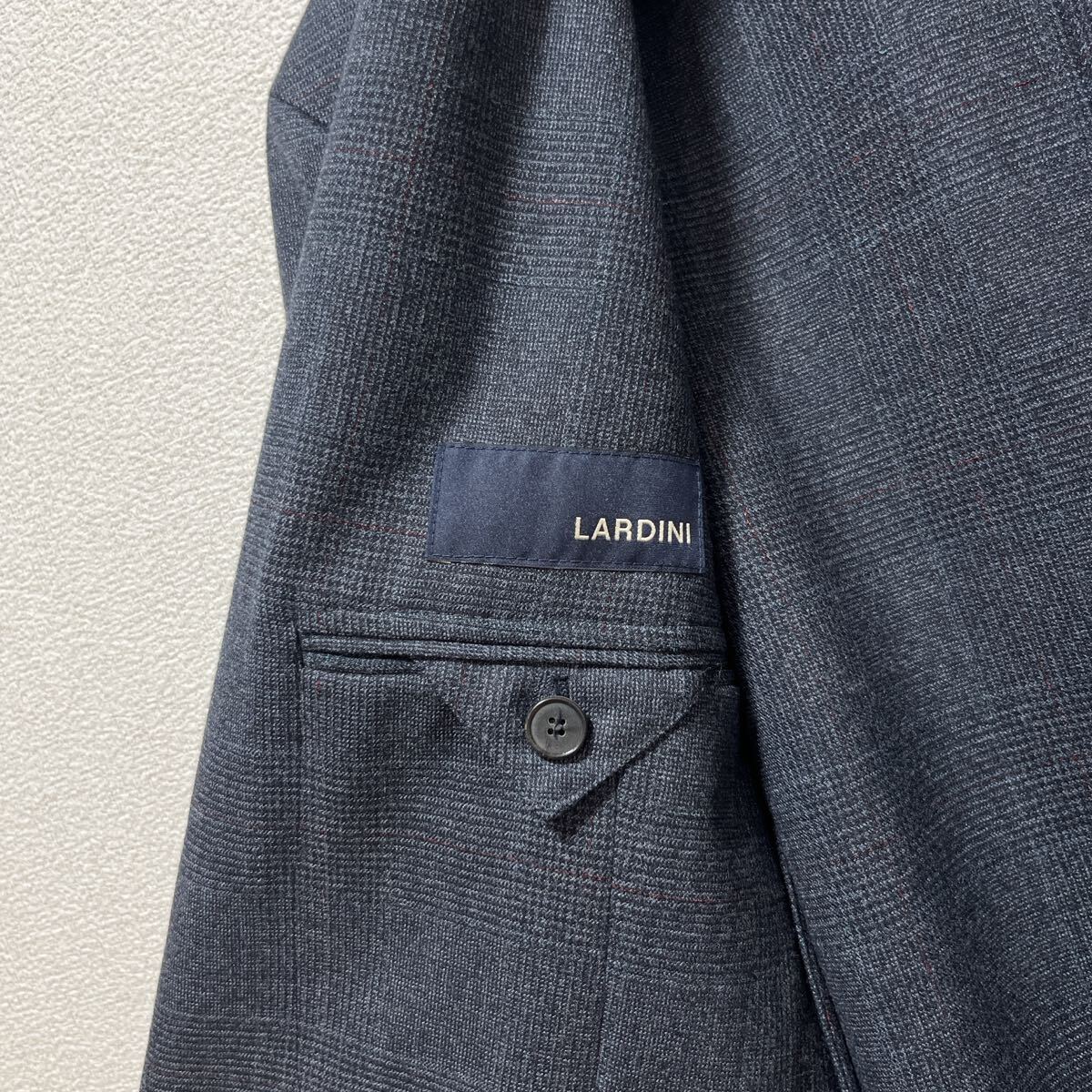 【未使用級】LARDINI グレンチェック セットアップスーツ ネイビー 50_画像7