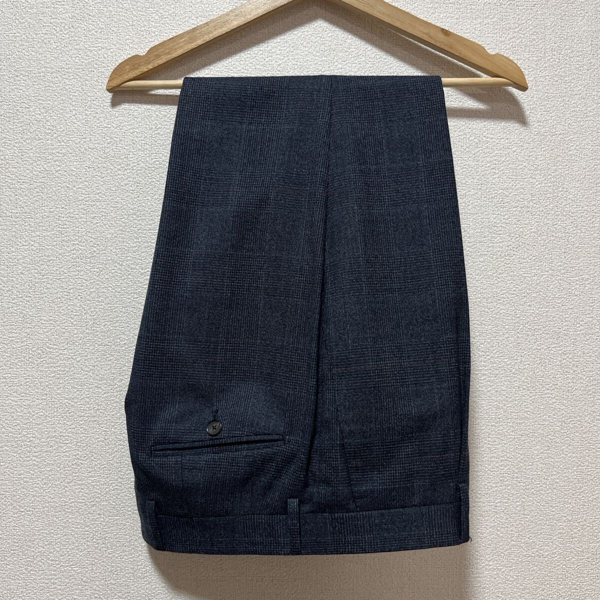 【未使用級】LARDINI グレンチェック セットアップスーツ ネイビー 50_画像8