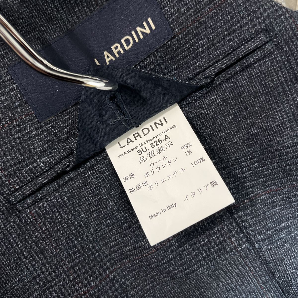 【未使用級】LARDINI グレンチェック セットアップスーツ ネイビー 50_画像9
