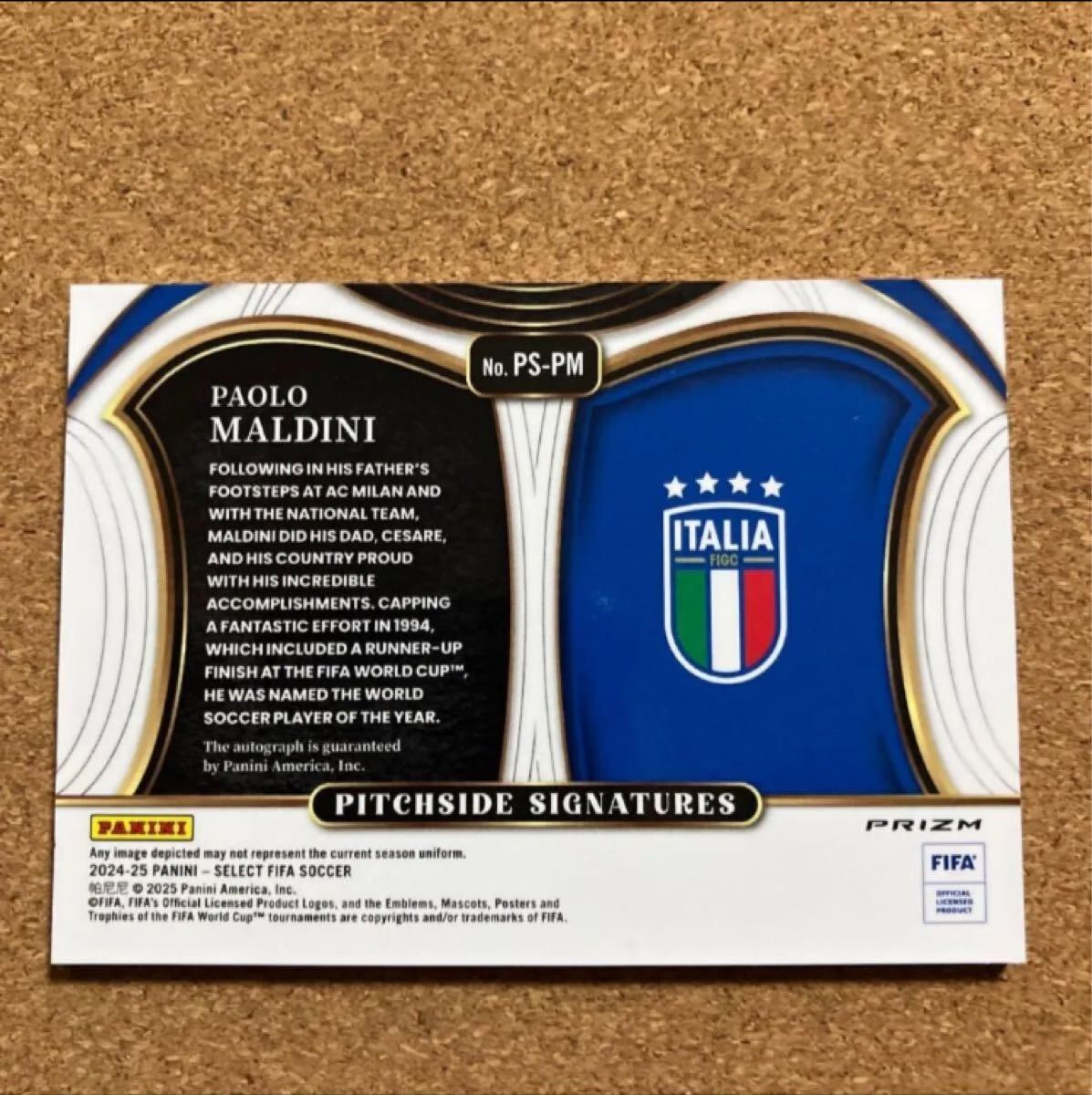 PAOLO MALDINI Auto パオロ・マルディーニFIFAサインPanini Select_画像2
