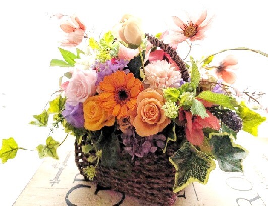  orange. гербера корзина организовать 