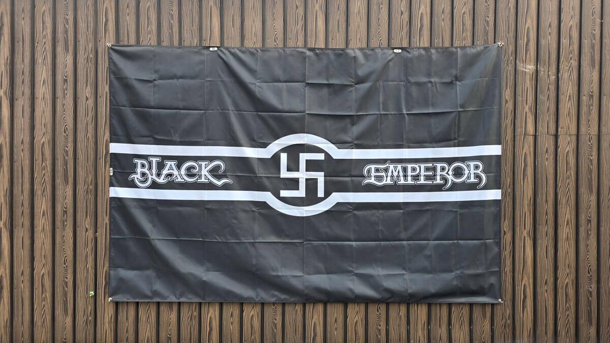 ブラックエンペラー フラッグ 2400×1600㎜ 5380 BLACK EMPEROR 極悪 暴走族 旗 バナー ポスター CSRピエロ バイクガレージ SPECTER 旧車會_画像4
