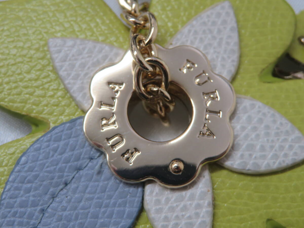 [ сумка ] Furla FURLA цветок цветок узор брелок для ключа очарование оттенок зеленого кожа кожа прекрасный товар 