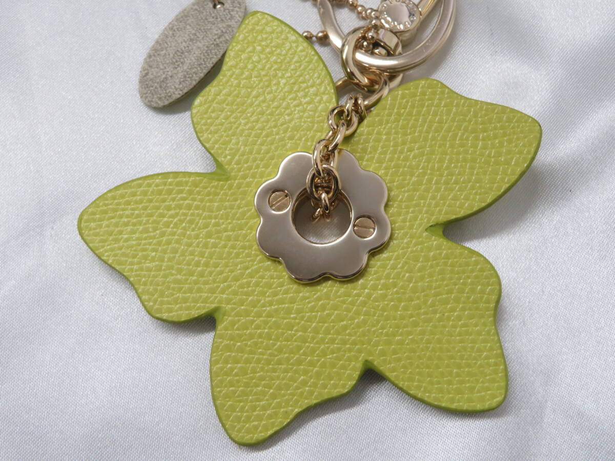 [ сумка ] Furla FURLA цветок цветок узор брелок для ключа очарование оттенок зеленого кожа кожа прекрасный товар 