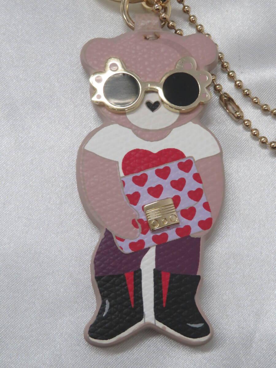 [ сумка ] Furla FURLA Bear .. медведь медведь очарование ключ держатель кожа кожа прекрасный товар 