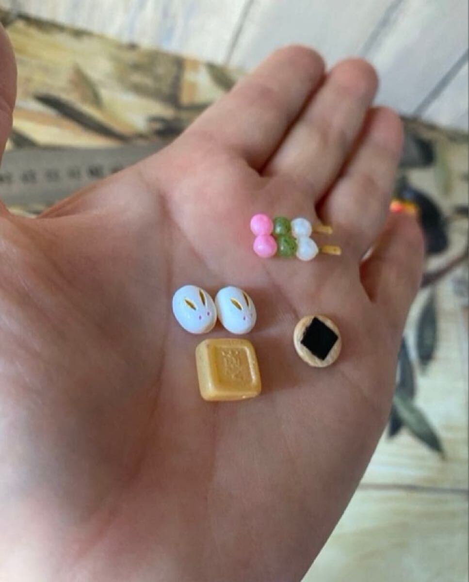 ミニチュア　和菓子 スイーツ　団子　モナカ　饅頭　ウサギ　海苔煎餅　リーメント　ミニチュアフード　ミニチュアスィーツ　ぷちサンプル_画像4