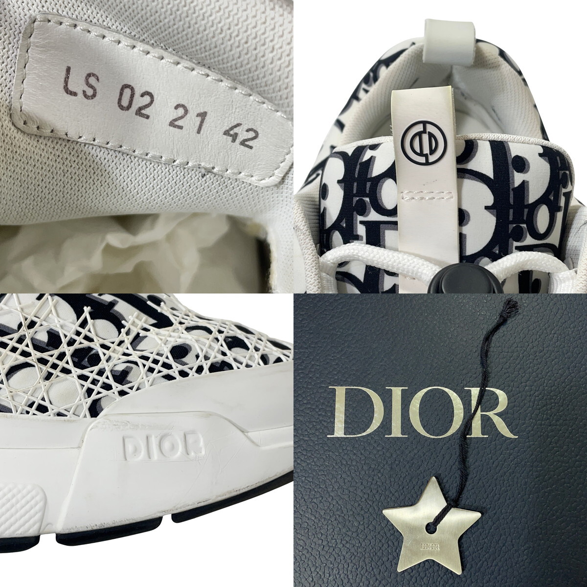 Dior B24 ディオール オブリーク テクニカル ファブリック スニーカー ホワイト 白 42 約 27cm_画像7