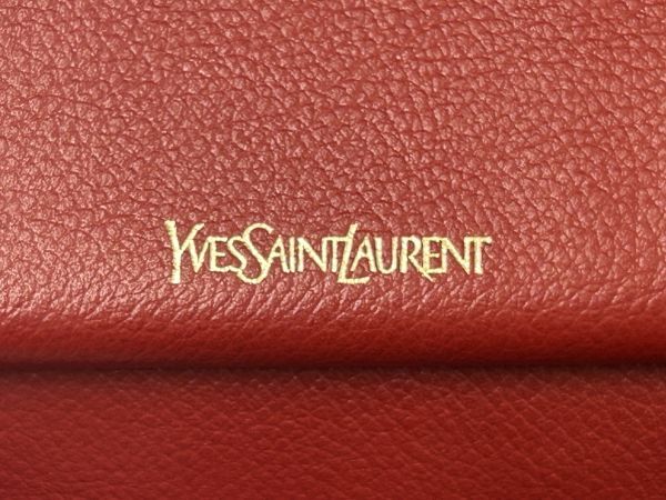 ◆ブランド◆イヴサンローラン Yves Saint Laurent★ヴィンテージ 二つ折り財布 がま口 赤色★未使用 保管品 ◆全文を必読ください■_画像10