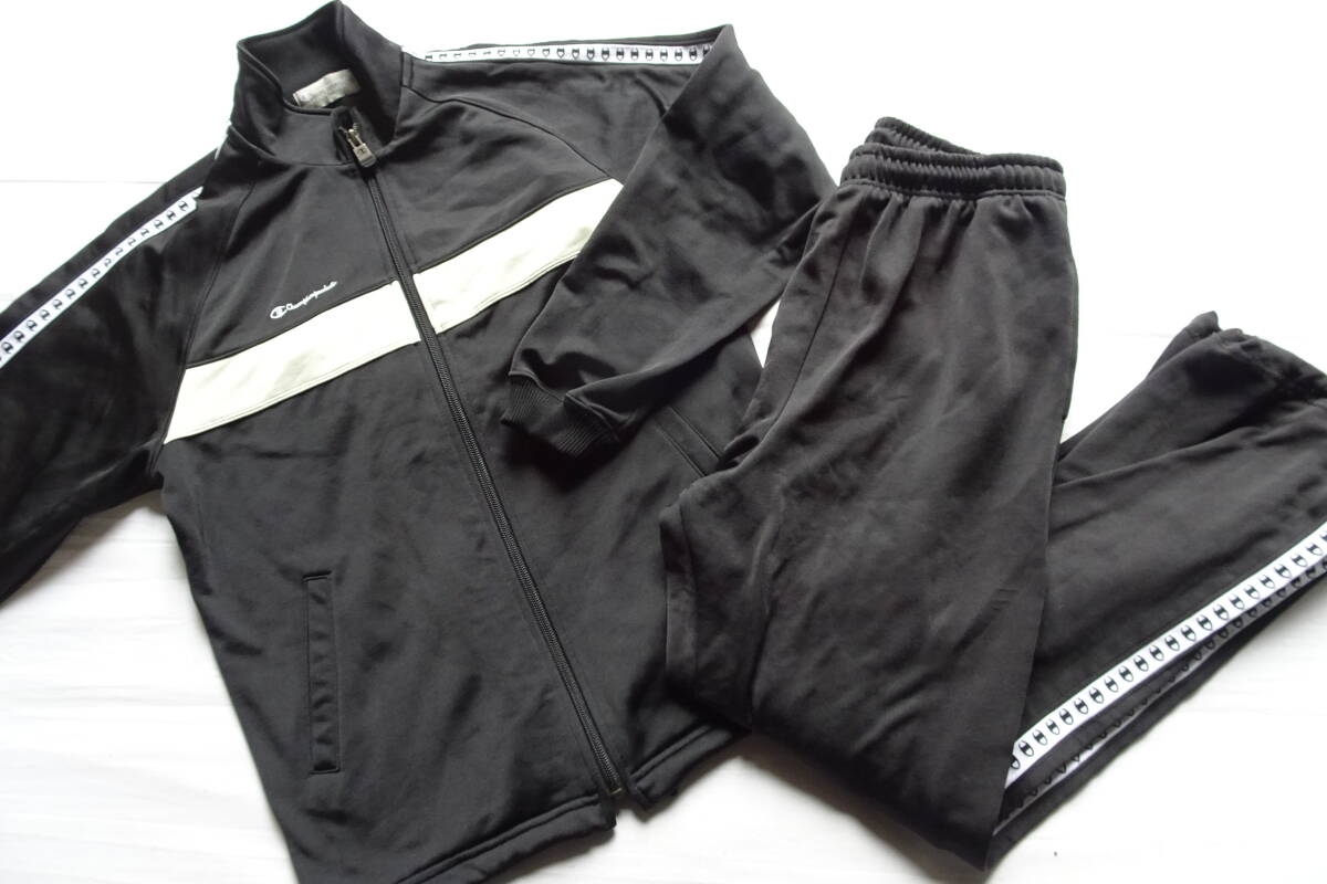Champion/チャンピオン/スポーツウェア上下セット/ジャージ素材/長袖トラックジャケット/長パンツ/黒/ブラック/サイズ異なる(10/22R7)_画像1