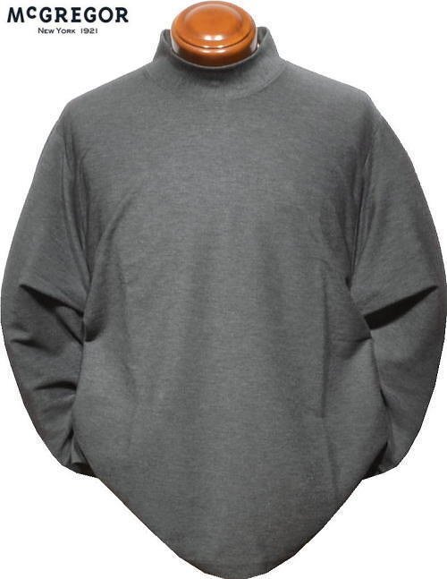 【ダークグレー L】 マックレガー ハイネックカットソー メンズ 111713604 ストレッチ モックネック長袖シャツ ハイネック長袖シャツ_画像1