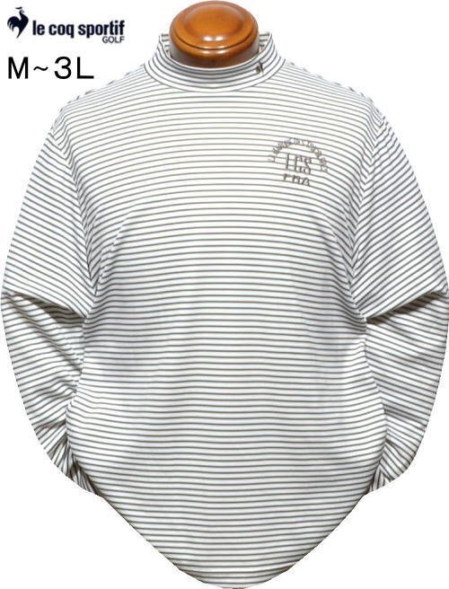 【薄灰 3L】 ルコック モックネック長袖シャツ メンズ LG4FLS54M ストレッチフォーサー ヒートナビ 蓄熱保温 ハイネック 長袖ポロシャ_画像1