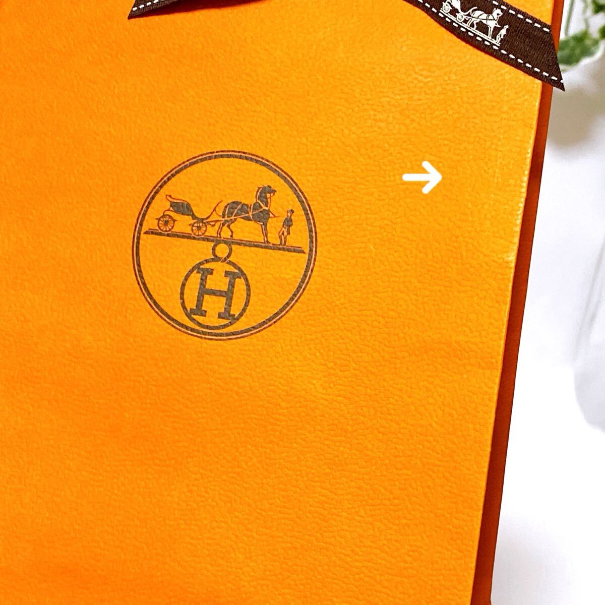 エルメス「HERMES」ショッパーと小物用保存袋 ミニ封筒付き (6124) 正規品 付属品 ブランド紙袋 ショップ袋 巾着袋 布製 折らずに配送_画像8