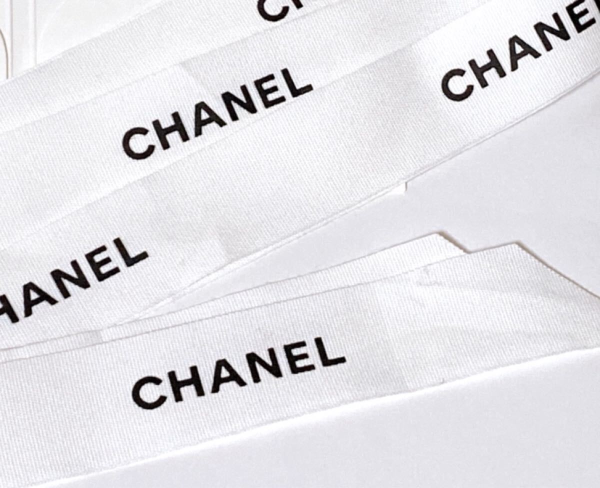 シャネル「CHANEL」リボン180cmとレシートホルダー (5080) 正規品 付属品 リボン幅2.5cm ホワイト_画像3