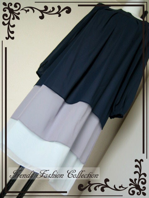 ☆☆ナチュラルビューティー リボンステッチ ティアード ワンピース_画像2