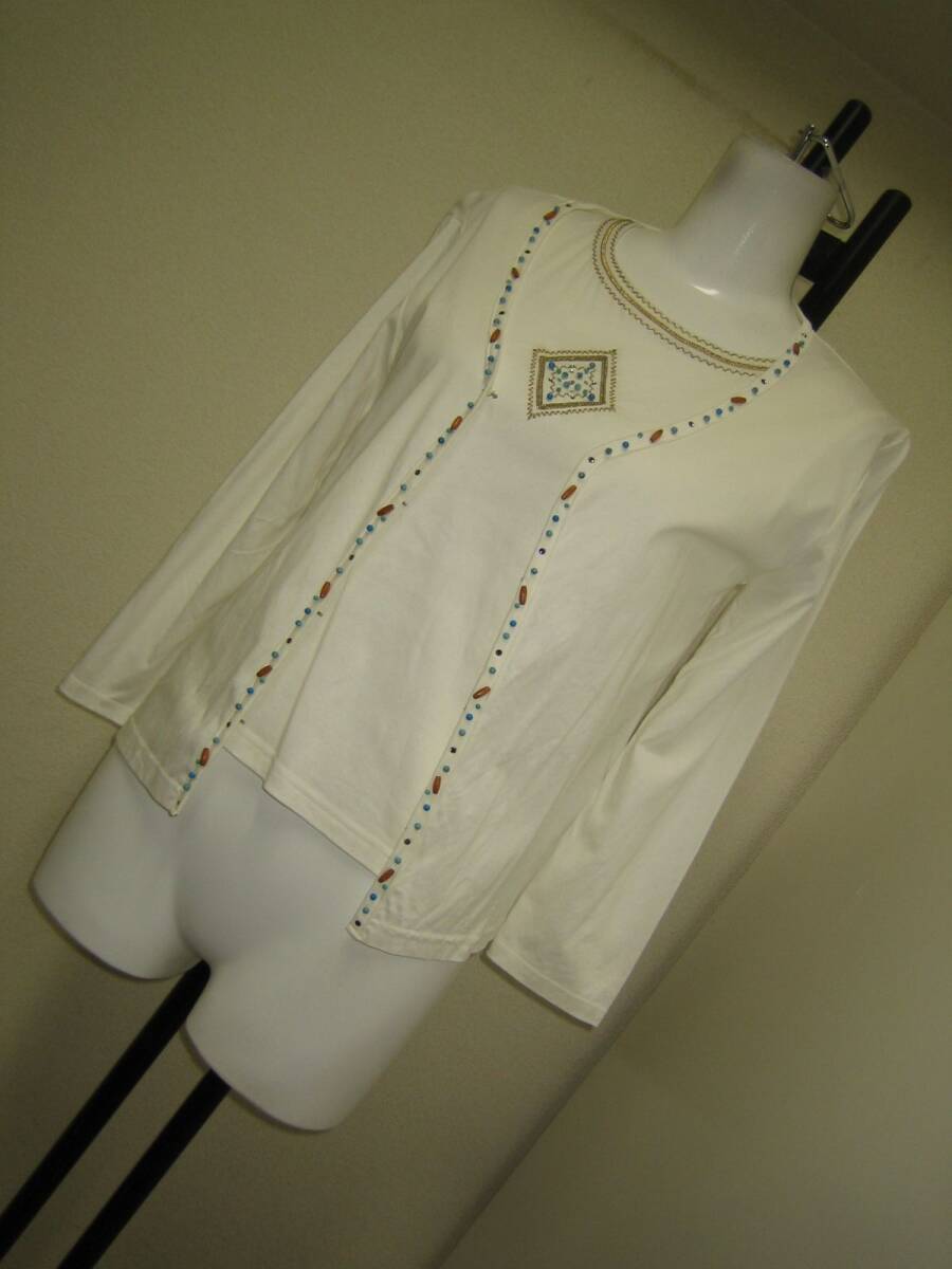 ☆☆Epurer　ラメ混合　ビーズ×ラインストーンモチーフ　アンサンブル_画像1