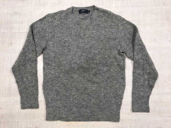 レイジブルー RAGEBLUE ドメスティック ストリート モード アメカジ 無地 クルーネック ニット セーター メンズ ウール混合 M ライトグレー_画像1