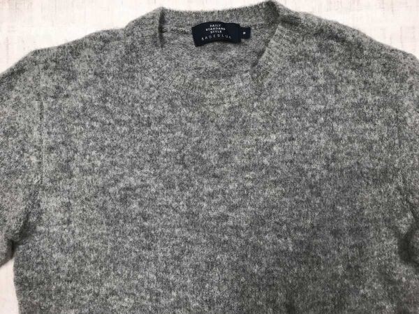 レイジブルー RAGEBLUE ドメスティック ストリート モード アメカジ 無地 クルーネック ニット セーター メンズ ウール混合 M ライトグレー_画像3